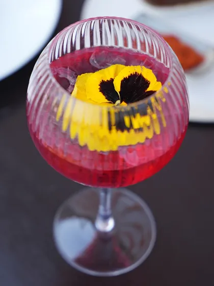 The weather is heating up, but your drinks can stay cool. This beautiful floral cocktail was a special for our spring-summer pop-up.