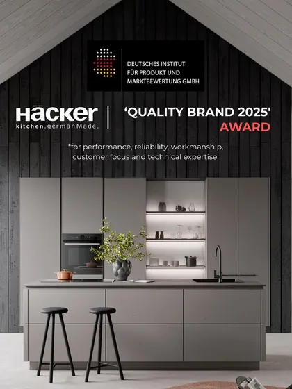 We are proud to be recognized as a 'Quality Brand 2025' by the German Institute for Product and Market Evaluation. This award, based on customer feedback, affirms our commitment to performance, reliability, and technical expertise in every kitchen we build.