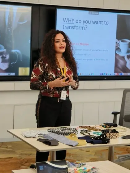 Here I am discussing the core question: "Why do you want to transform?" This is a foundational part of my coaching, helping individuals connect their image goals to their deeper professional and personal missions.
