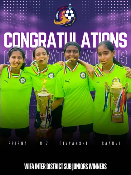 Our young stars representing the Mumbai district team, winners of the WIFA Inter-District Sub-Juniors championship.