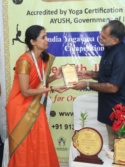 Our event coordinator being felicitated for her tireless planning and commitment that made our competition a smooth and memorable experience.