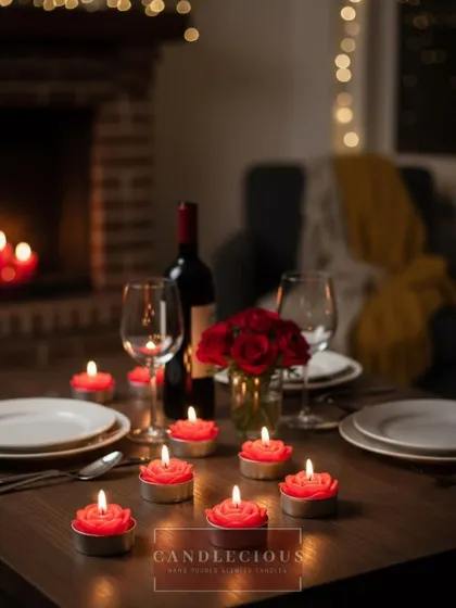 Set the scene for a romantic evening. These rose-shaped tealight candles provide the perfect ambient lighting for a date night or special dinner at home.