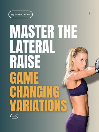 An educational carousel titled "Master The Lateral Raise," which breaks down different variations to match the exercise's torque with the shoulder's natural strength profile.