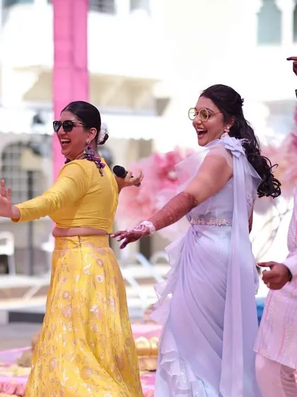 Another shot of the dance train. The joy and energy in this picture are exactly what I aim to create at every Haldi.