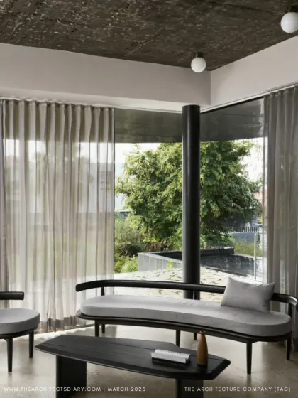 A duplicate of our feature in The Architect's Diary for Pavilion House. The press coverage validates our design approach, which balances openness and enclosure to create spaces for both calm and company.