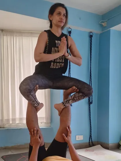 A beautiful moment from our Sunday Inversion and Acro Yoga workshop. Acro yoga is all about trust, communication, and connection.