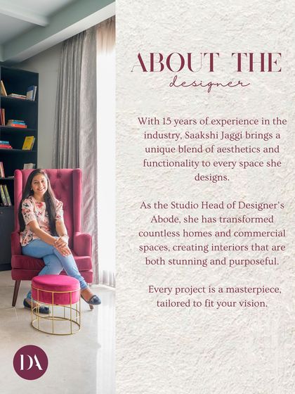 With 15 years of experience, I bring a unique blend of aesthetics and functionality to every space. As the Studio Head of Designer's Abode, my goal is to craft bespoke spaces that reflect your personality and purpose.