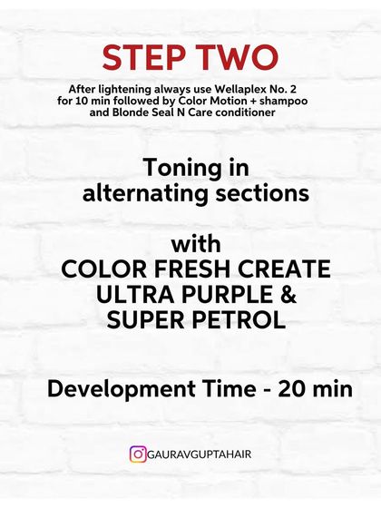 Step Two is toning in alternating sections. I used Color Fresh Create Ultra Purple and Super Petrol to create this beautiful, iridescent effect.