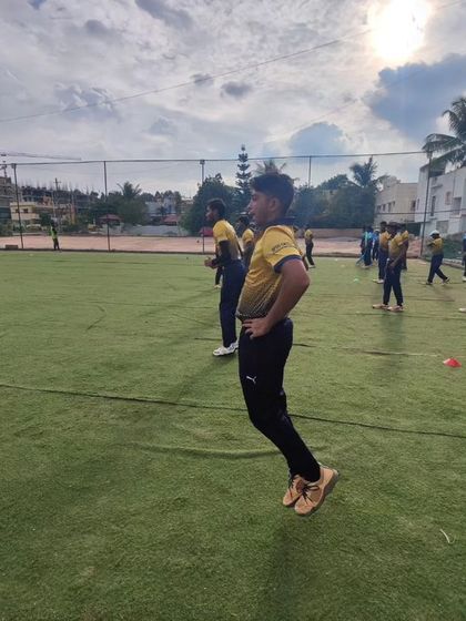 Players performing leg exercises during a fitness session. We focus on building lower body strength for power and stability.
