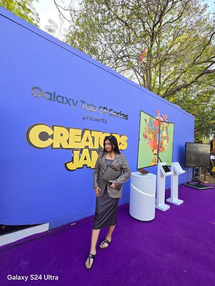 Showcasing the Samsung Galaxy Tab S9 in the context of the vibrant 'Creators Jam' event. This demonstrates how I can create dynamic content for brand activations.