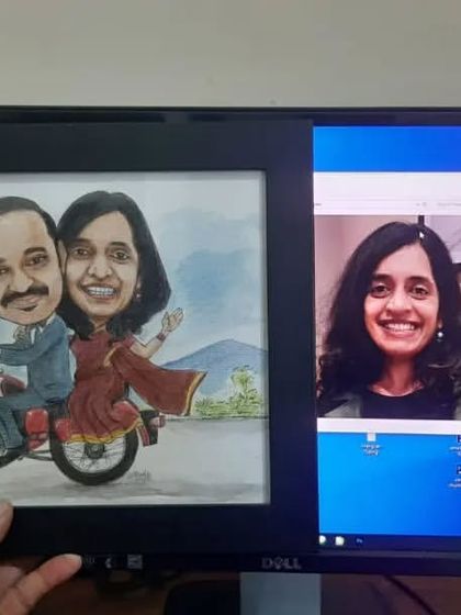 A sweet wedding anniversary gift showing a couple on a vintage scooter, capturing a nostalgic and romantic moment.