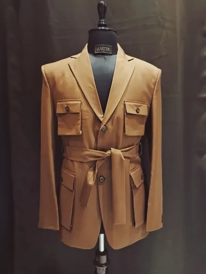 Stepping beyond the usual, I created this bespoke safari set. It's a modern take on a vintage classic, perfect for when you want a formal look that is distinctive and stylish.