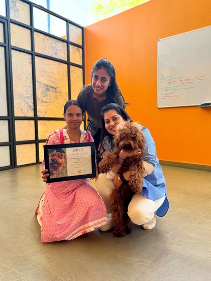 Celebrating Pablo the Poodle's graduation from our Residency Basic Obedience Program. Such a proud moment for us all.