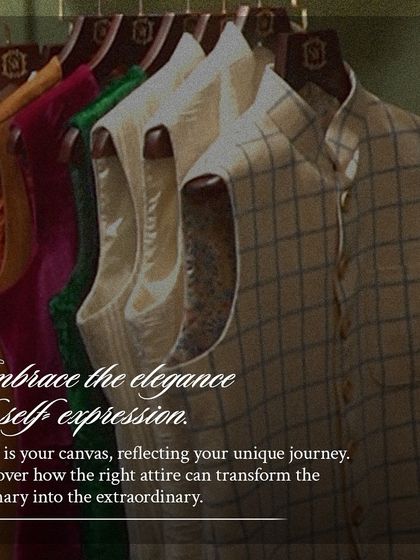 Embrace the elegance of self-expression. This image displays a row of Nehru vests in a rainbow of colors and fabrics, showing how attire can transform the ordinary.