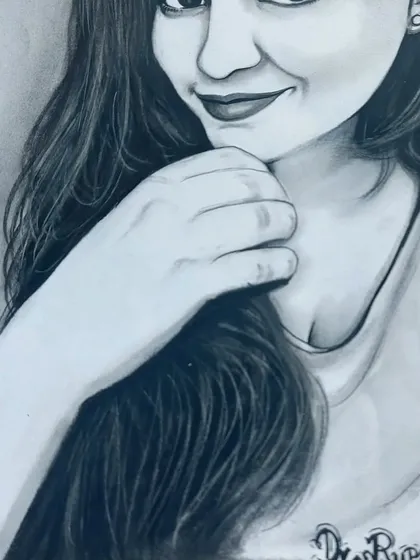 A beautiful piece of handiwork. This framed portrait of a woman shows the quality and care we put into every order.