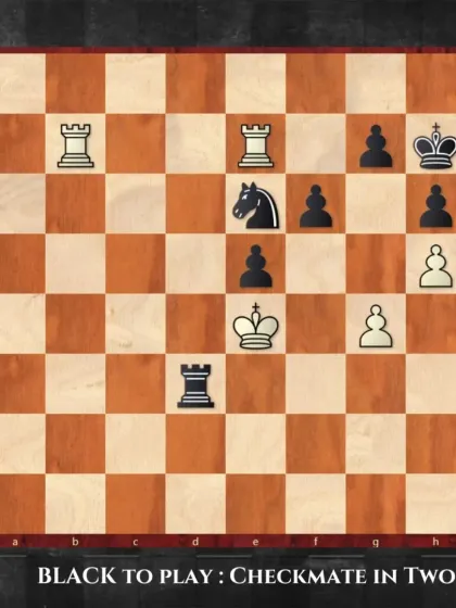 It's Black to play and find a checkmate in two. This endgame puzzle requires precise calculation to secure the win.