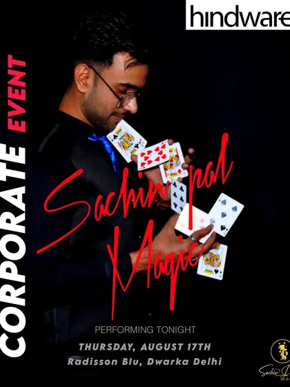 A stylish poster for a corporate event for Hindware at the Radisson Blu, Dwarka.