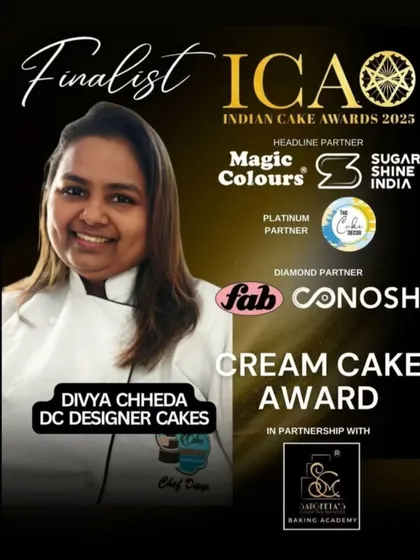 I was truly overwhelmed and blessed to be named a finalist in the Cream Cake category at the prestigious Indian Cake Awards. This recognition is a testament to my passion for pushing the boundaries of what's possible with whipped cream.