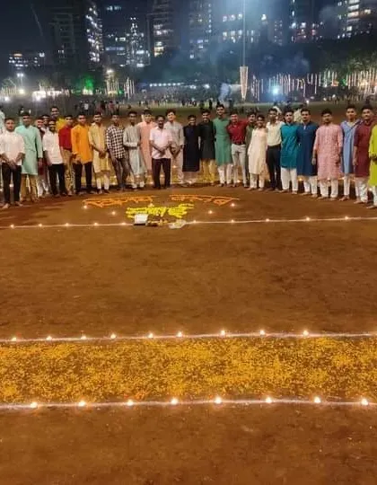 A wide shot of our entire club family at the 2022 Laxmi Pujan.
