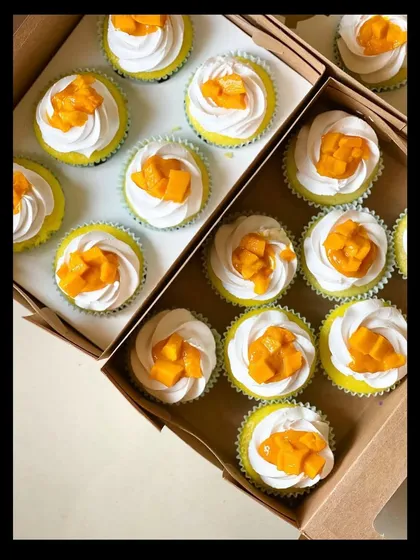 When mangoes are in season, my mango cupcakes are a must try. I use fresh Alphonso mango chunks on top of light, fluffy vanilla cupcakes for a truly delicious treat.