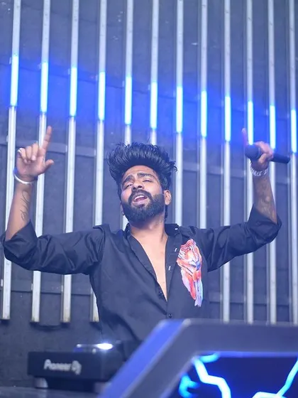 A duplicate shot of me hyping the crowd at Carpediem Hyderabad.