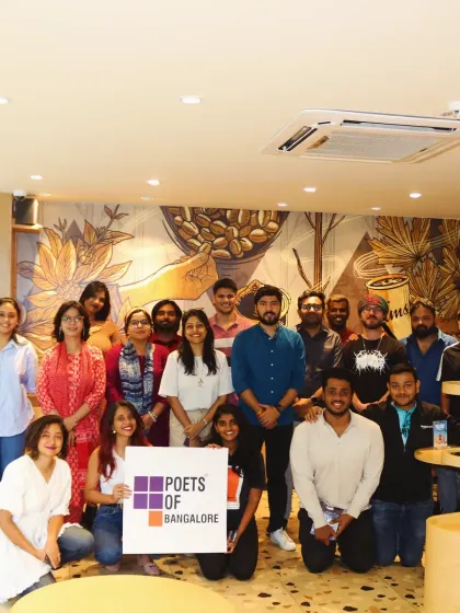 The whole group together. A community photo with author Oninthough after his "Paper Bullets" book reading session.