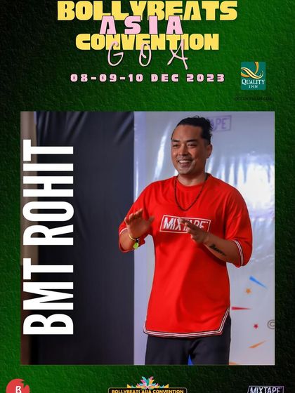 That's me, BMT Rohit, ready to lead the charge at the BollyBeats Asia Convention. I love bringing our community together for these unforgettable events.