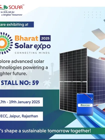 Another version of our invitation to the Bharat Solar Expo in Jaipur. We highlighted our advanced solar technologies and our goal of connecting with minds to build a brighter future.