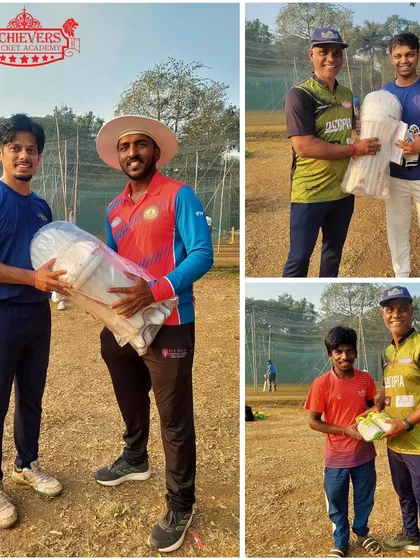 Our coaches and players with new equipment. This generosity helps us nurture future cricket stars.