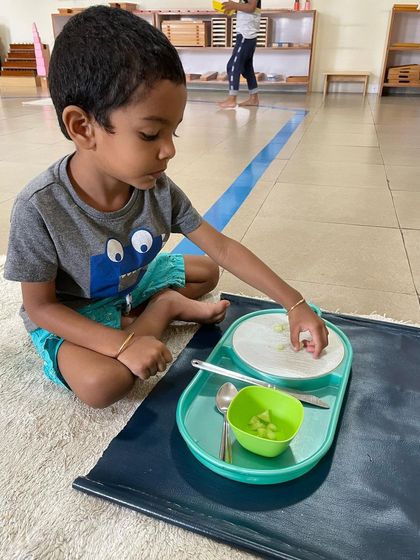 Siksha Montessori - Montessori Preschool & Kindergarten (Ages 2.5-6) Practical Life: Building Independence photo 6