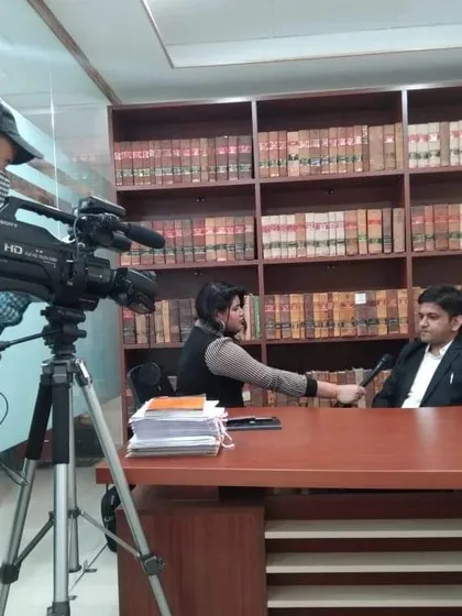 My first media interaction in my new office at Asaf Ali Road. This marked the beginning of a new chapter in my independent practice.