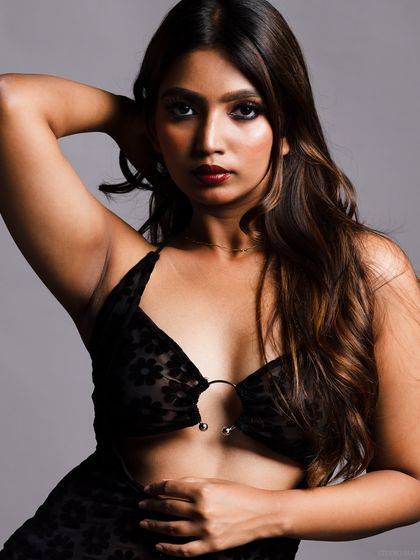 A color-toned version of a portrait, adding a warm and artistic feel.