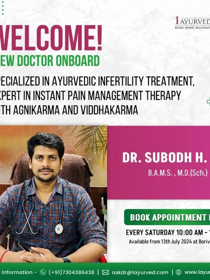Dr. Subodh H. Pal is a specialist in Ayurvedic infertility treatment and instant pain management therapies. His expertise in procedures like Agnikarma and Viddhakarma allows us to offer effective, non-invasive solutions.
