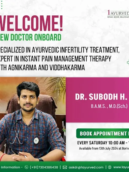 We welcome Dr. Subodh H. Pal to our team. He is an expert in Ayurvedic infertility treatment and provides instant pain management therapy with Agnikarma and Viddhakarma.