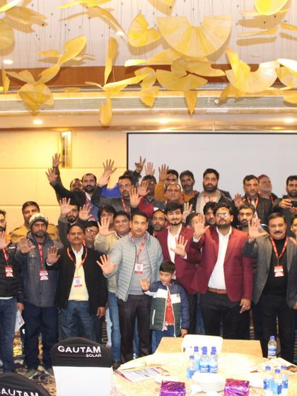 A group photo with the enthusiastic participants of our Gautam Solar Tech workshop in Jammu. Together, we are building a stronger solar community.