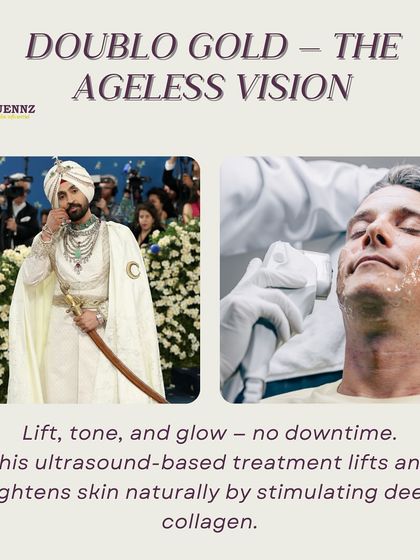 Doublo Gold is our ageless vision. This ultrasound-based treatment provides a lift, tone, and glow with no downtime by stimulating deep collagen production for natural-looking results.