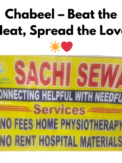 Our banner for the Chabeel drive clearly states our mission: "Beat the Heat, Spread the Love." It’s a simple message with a powerful impact.
