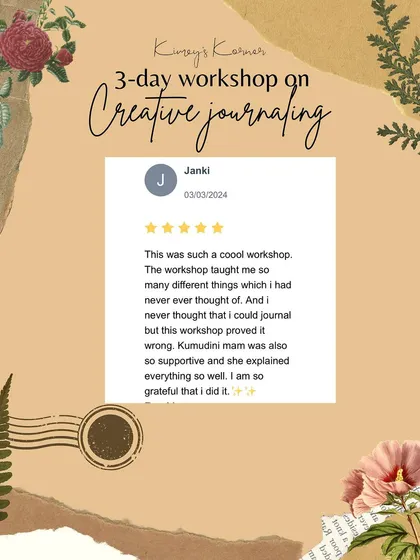 "I never thought that I could journal but this workshop proved it wrong." This is the kind of feedback that makes my day.