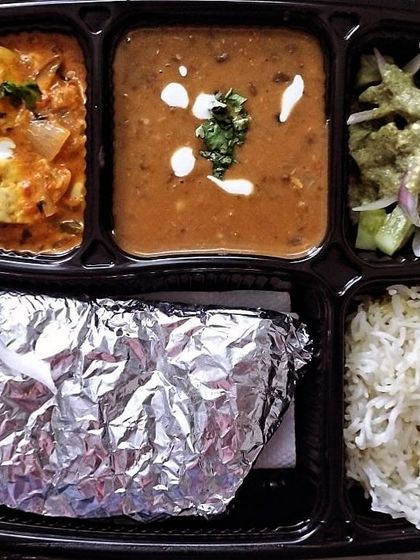 Another look at the ever-popular dal makhni and kadai paneer thali. It's a go-to choice for anyone craving a rich and satisfying meal.
