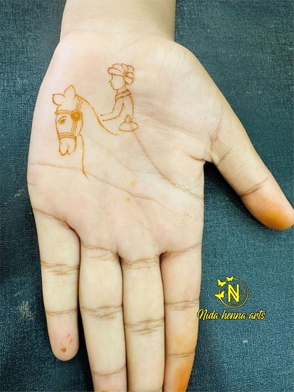 A very basic outline of a groom on a horse. This is where it all begins, learning to draw the fundamental shapes before moving on to complex details.