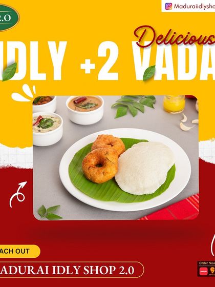 Another look at our delicious idly and vada combo, a breakfast that has been loved for generations.