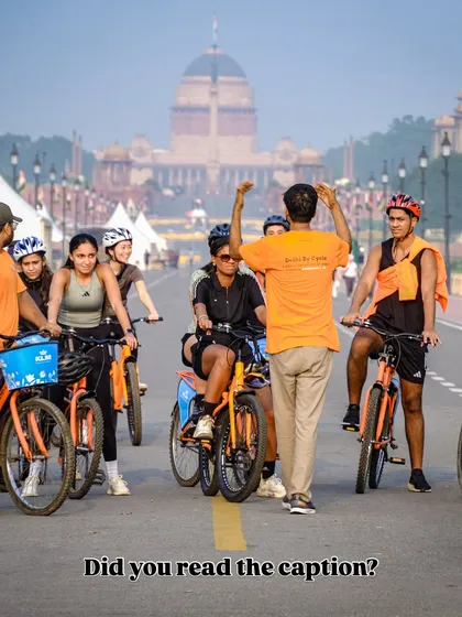 A tour with us is a rolling conversation. Here, one of our storyteller guides shares tales about the magnificent Rashtrapati Bhawan. We don't just show you the sights; we bring the history and culture of Delhi to life.