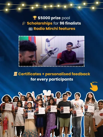 Performing with us comes with real rewards. Our Spardha Global Idol competition features a $5000 prize pool, scholarships for finalists, and even features on Radio Mirchi, giving students incredible exposure and motivation.