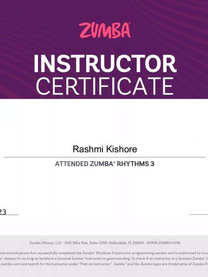 Rashmi Kishore - Zumba Fitness ZIN Community: Training & Collaborations photo 3