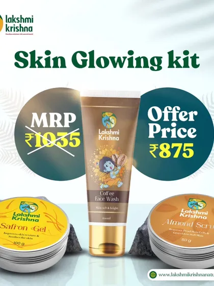 Our Skin Glowing Kit, featuring Saffron Gel, Almond Scrub, and Coffee Facewash, is available at a special offer price. It's the perfect trio for achieving a bright and healthy complexion.