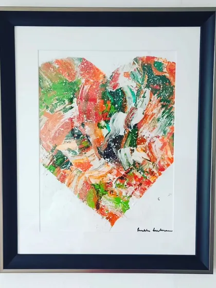 Another shot of the framed custom Tiranga heart. I love working on commissions like this, where art becomes a celebration of identity, love for one's country, or a cherished memory.