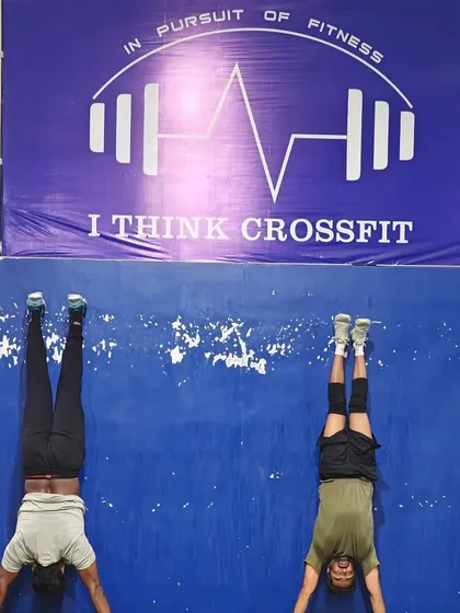 This week we challenged our mental and physical stamina with a workout of static holds, including this wall-facing handstand hold. It's a different kind of hard.