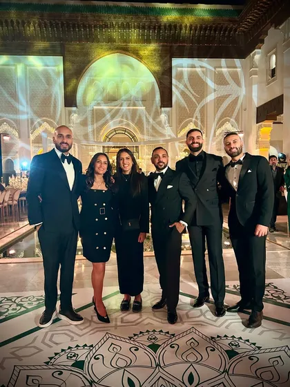 The boys from Kudos Music with the event planners in Marrakech. Collaboration is key to a successful destination wedding.