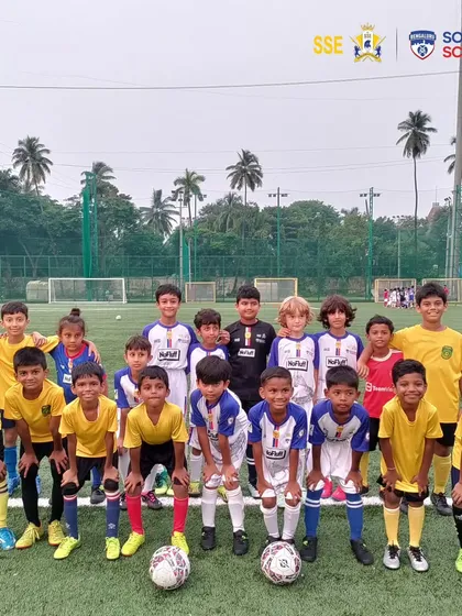 Our U9 teams from different centers coming together for a match.