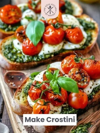 Spread the Caprese Dip on toasted bread to make delicious and easy crostini appetizers.
